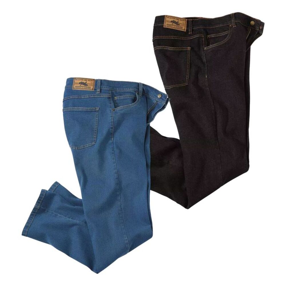 Atlas For Men Mens Stretch Regular Jeans (Pack of 2) / Blue/Black